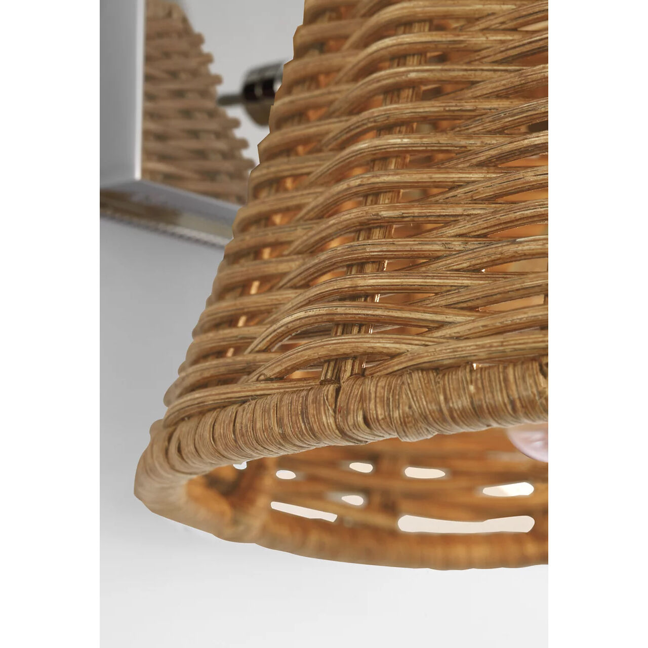 Marie Flanigan Wimberley LED 6 inch Polished Nickel Bedside Wall Light in Natural Wicker