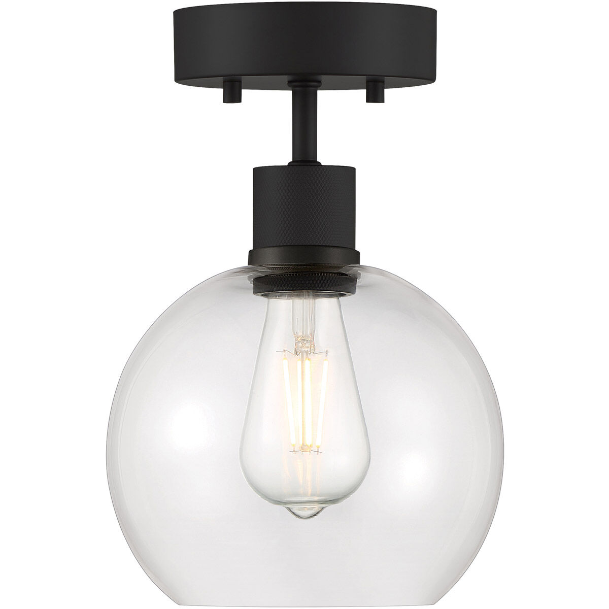 Port Nine LED 8 inch Matte Black Semi-Flush Ceiling Light