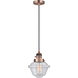 Franklin Restoration Oxford LED 7.5 inch Antique Copper Mini Pendant Ceiling Light in Seedy