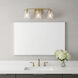 Drew & Jonathan Crofton 3 Light 24 inch Satin Brass Vanity Light Wall Light in Clear Crackle Glass