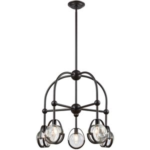 Focal Point 5 Light 25 inch Oil Rubbed Bronze with Clear Chandelier Ceiling Light