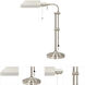 Pharmacy 22 inch 60 watt Brushed Steel Table Lamp Portable Light, Adjustable Pole