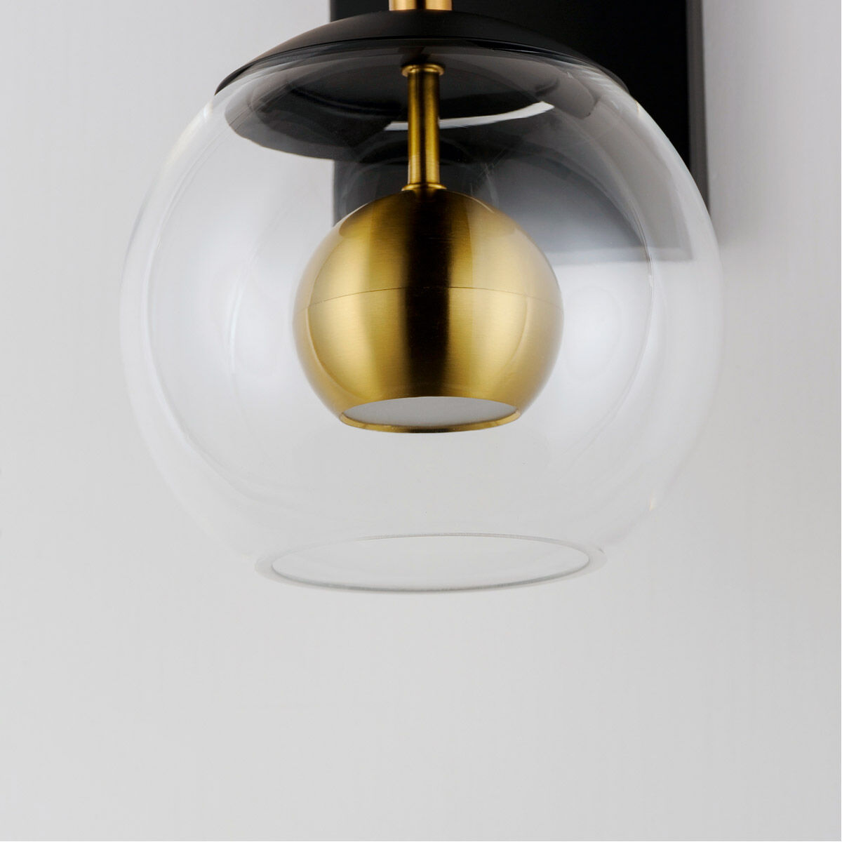 Nucleus LED 7 inch Black and Natural Aged Brass Wall Sconce Wall Light