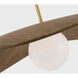 Windsor Smith Mahalo LED 31.75 inch Hand-Rubbed Antique Brass Tri Pendant Ceiling Light in Natural Oak