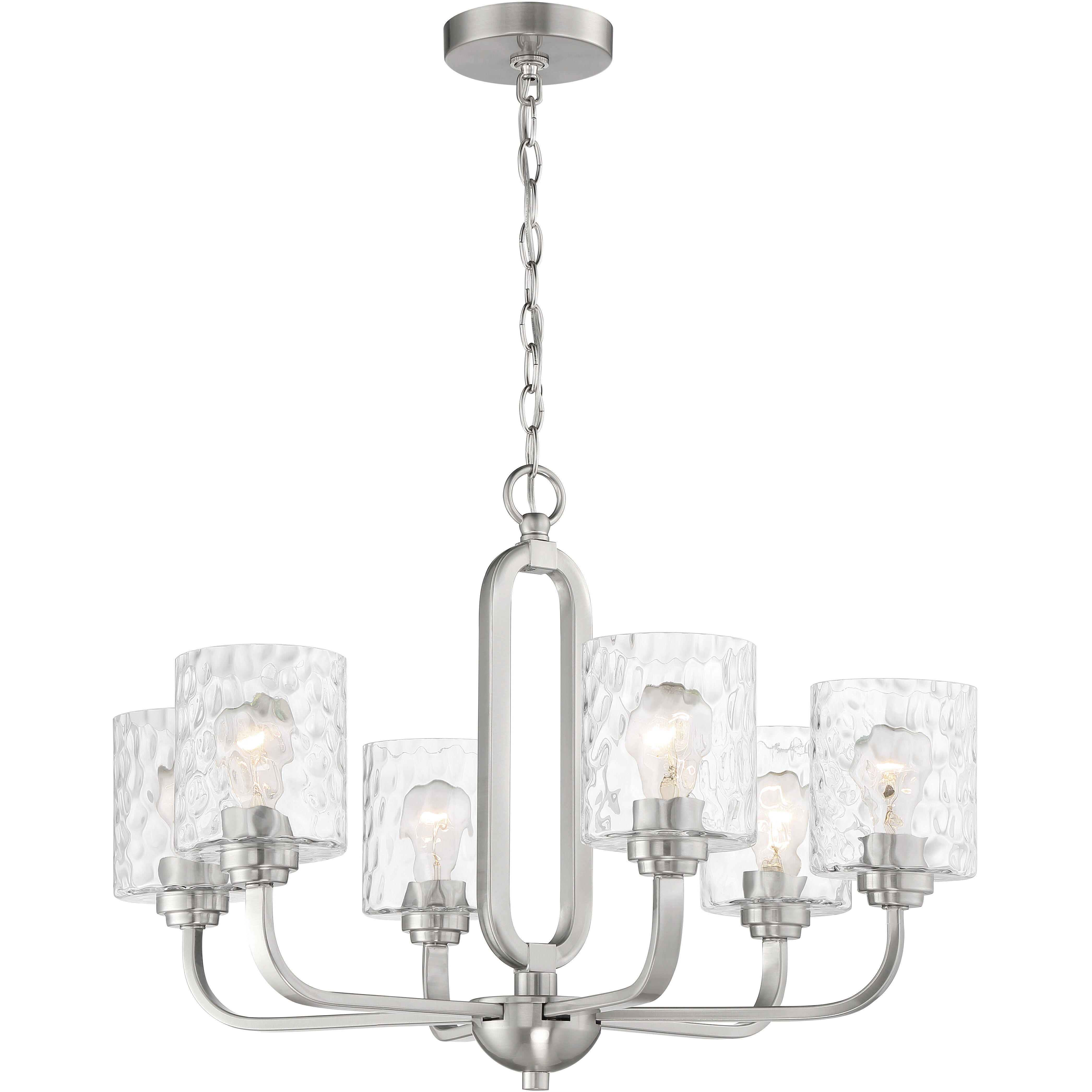 Collins 6 Light 26 inch Brushed Polished Nickel Chandelier Ceiling Light