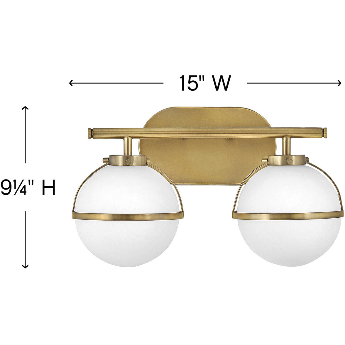 Hollis LED 15 inch Heritage Brass Vanity Light Wall Light