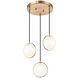 Chatoyant 3 Light 13 inch Aged Gold Grass Pendant Ceiling Light in Aged Gold Brass