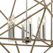 Exitor 6 Light 34 inch Polished Nickel with Natural Chandelier Ceiling Light
