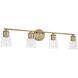 Portman 4 Light 35.25 inch Aged Brass Vanity Light Wall Light