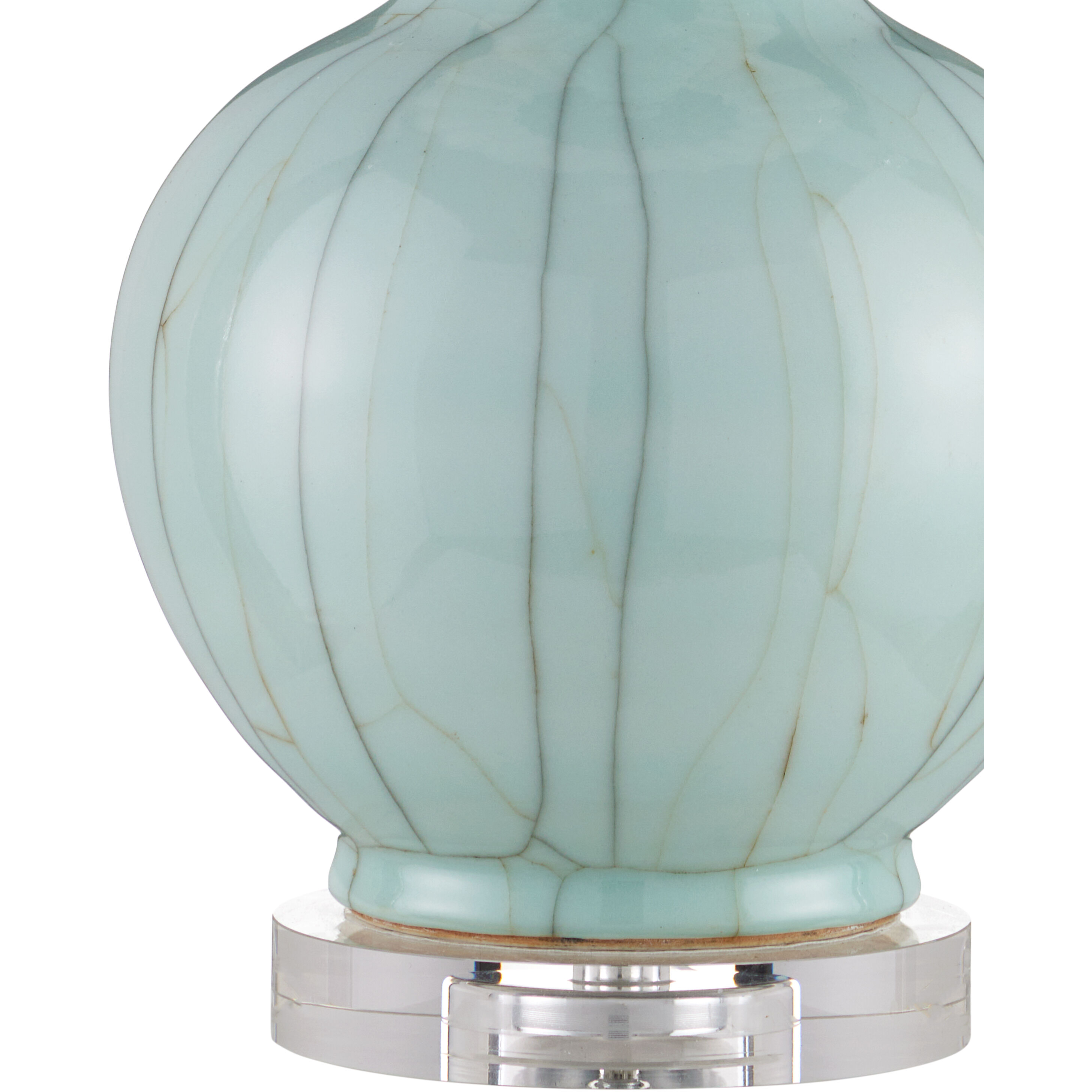 Celadon 29.75 inch 150 watt Celadon Crackle/Clear/Antique Brass Table Lamp Portable Light
