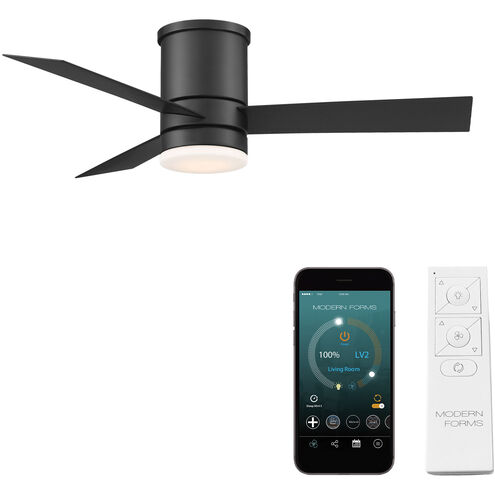 Axis 44 inch Matte Black Flush Mount Ceiling Fan in 3500K