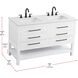 Karson 54 X 34 inch White Bathroom Vanity Cabinet