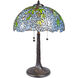 Porto Wisteria 29.5 inch 75.00 watt Antique Bronze Tiffany Table Lamp Portable Light
