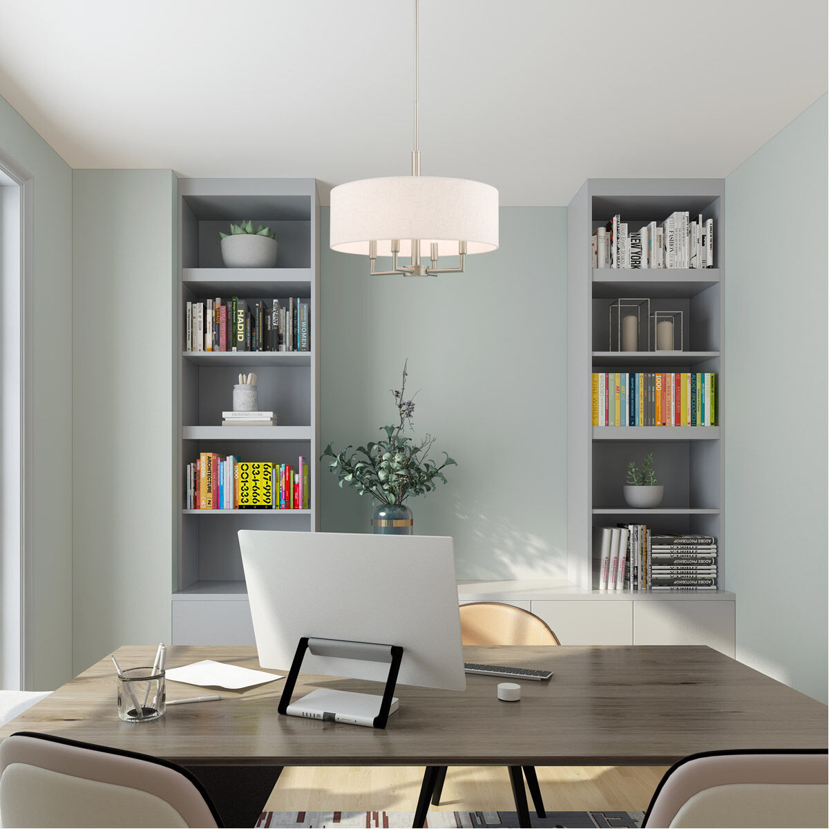 Livex 42604-91 Meridian 4 Light 18 inch Brushed Nickel