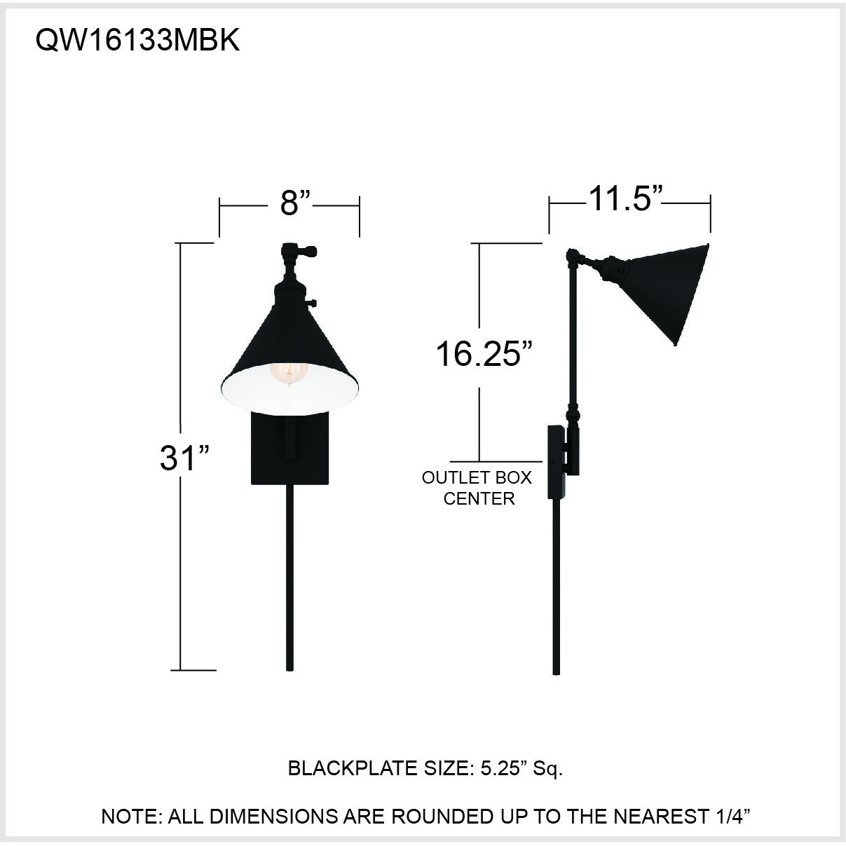 Potmore Wall Sconce Wall Light in Matte Black