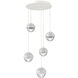 Cabochon LED 20.2 inch Salt White with White Marble Multi-Pendant Ceiling Light in 3000K LED, Clear
