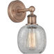 Belfast Sconce Wall Light in Antique Copper, Clear Crackle