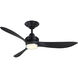 Aviara Coastal 52 inch Black Indoor/Outdoor Smart Ceiling Fan, Kit