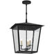 Bening 3 Light 16.75 inch Midnight Black Outdoor Hanging Lantern, Large