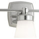 Soft Square 3 Light 22.25 inch Chrome with Shiny Opal Vanity Light Wall Light, Square