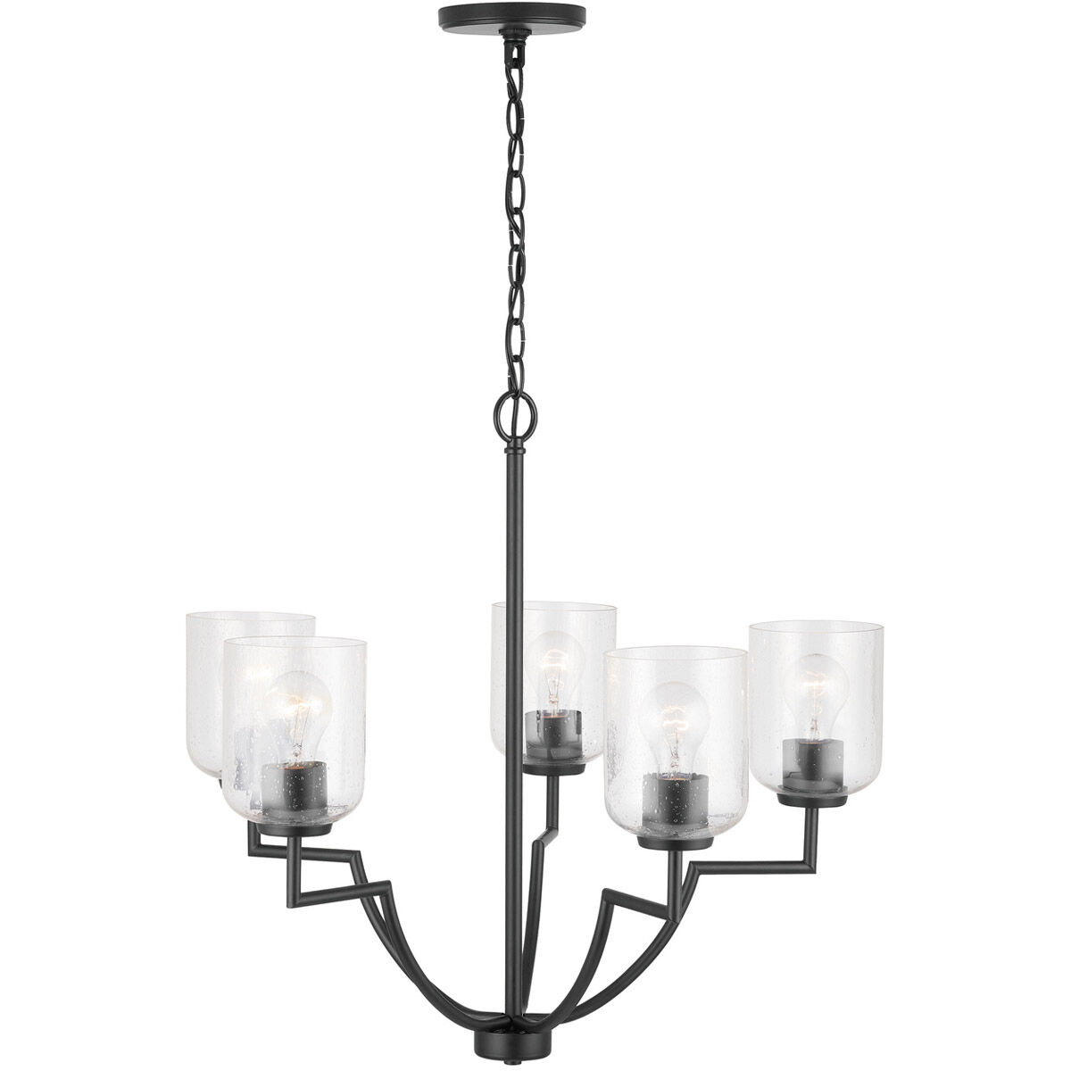 Carter 5 Light 26 inch Matte Black Chandelier Ceiling Light