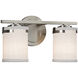 Textile LED 13.75 inch Brushed Nickel Bath/Vanity Wall Light in Cream