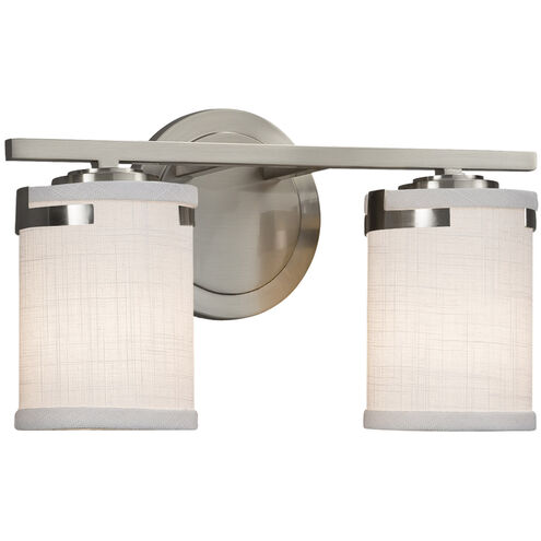 Textile LED 13.75 inch Brushed Nickel Bath/Vanity Wall Light in Cream