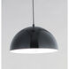Hemisphere LED 31 inch Gloss Black and Aluminum Single Pendant Ceiling Light
