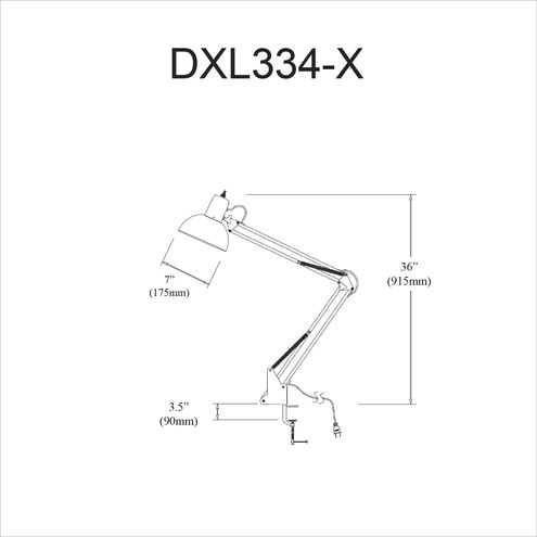 Working/Task Lamps 36 inch 100.00 watt Black Task Table Lamp Portable Light, Spring Balanced Arms