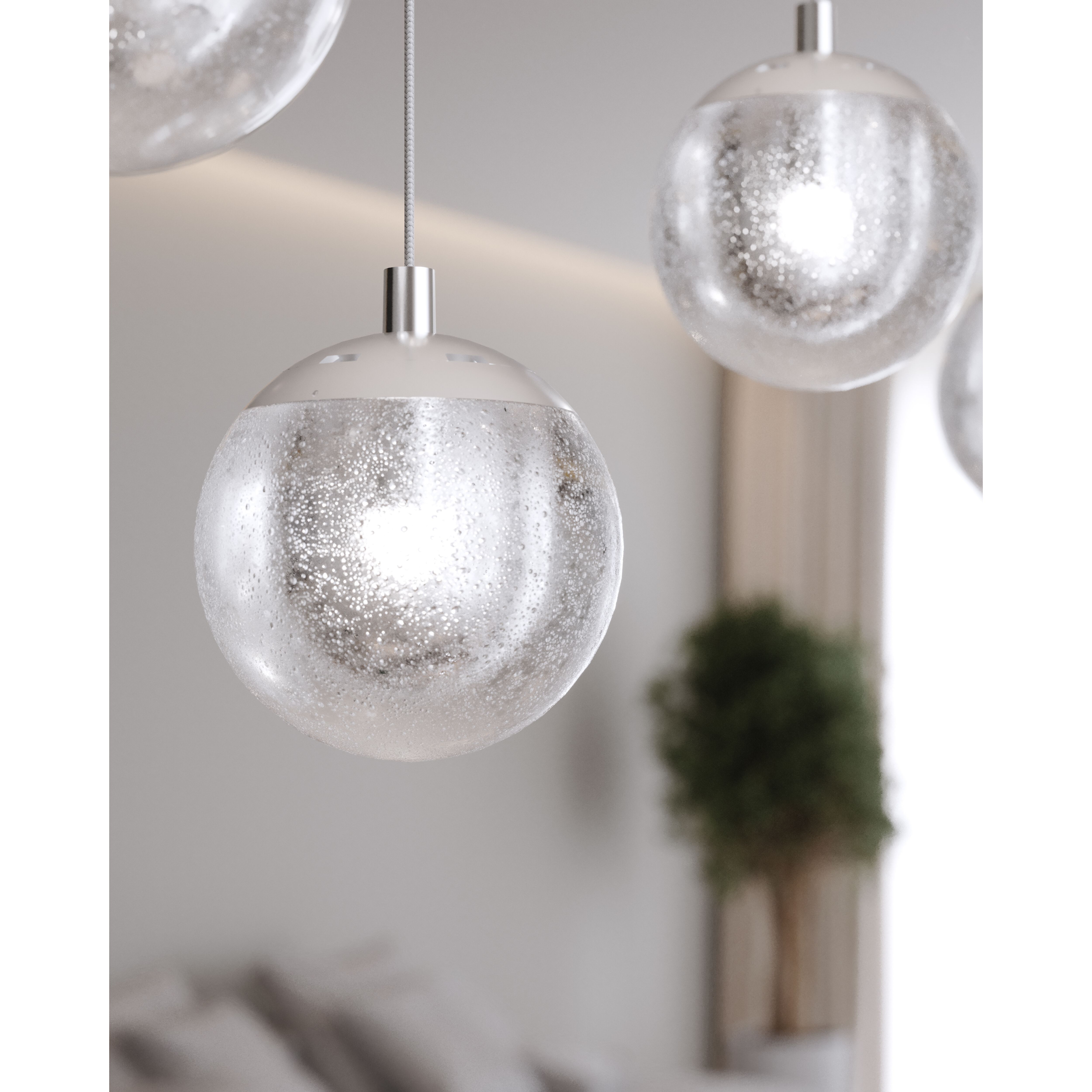Champagne Bubbles LED 4 inch Polished Chrome Pendant Ceiling Light 
