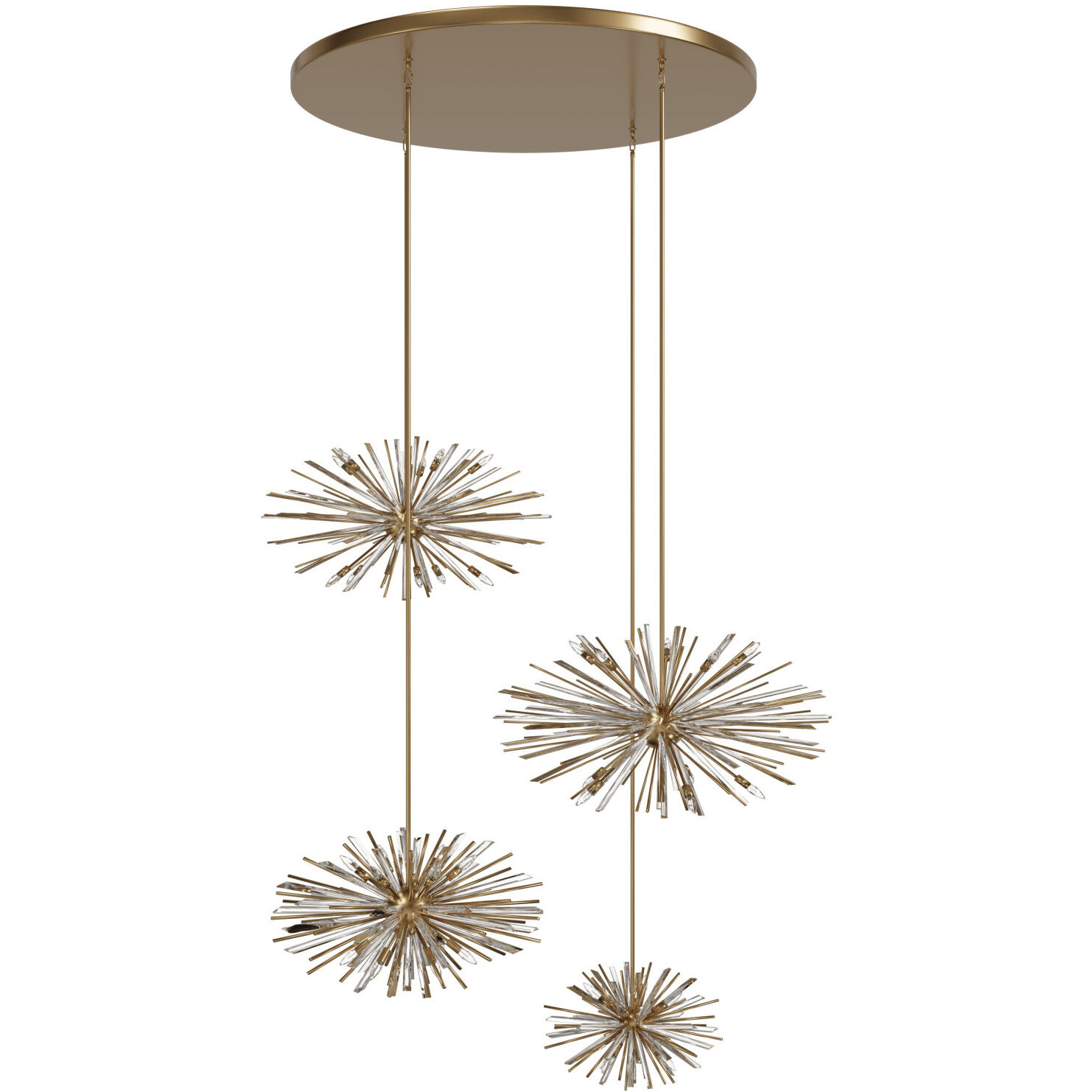 Palisades Ave. 34 Light 72 inch Aged Brass with Champagne Glass Chandelier Ceiling Light