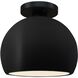 Radiance LED 7 inch Carbon Matte Black and Matte Black Semi Flush Ceiling Light