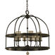 Compass 6 Light 30 inch Brushed Nickel Foyer Chandelier Ceiling Light