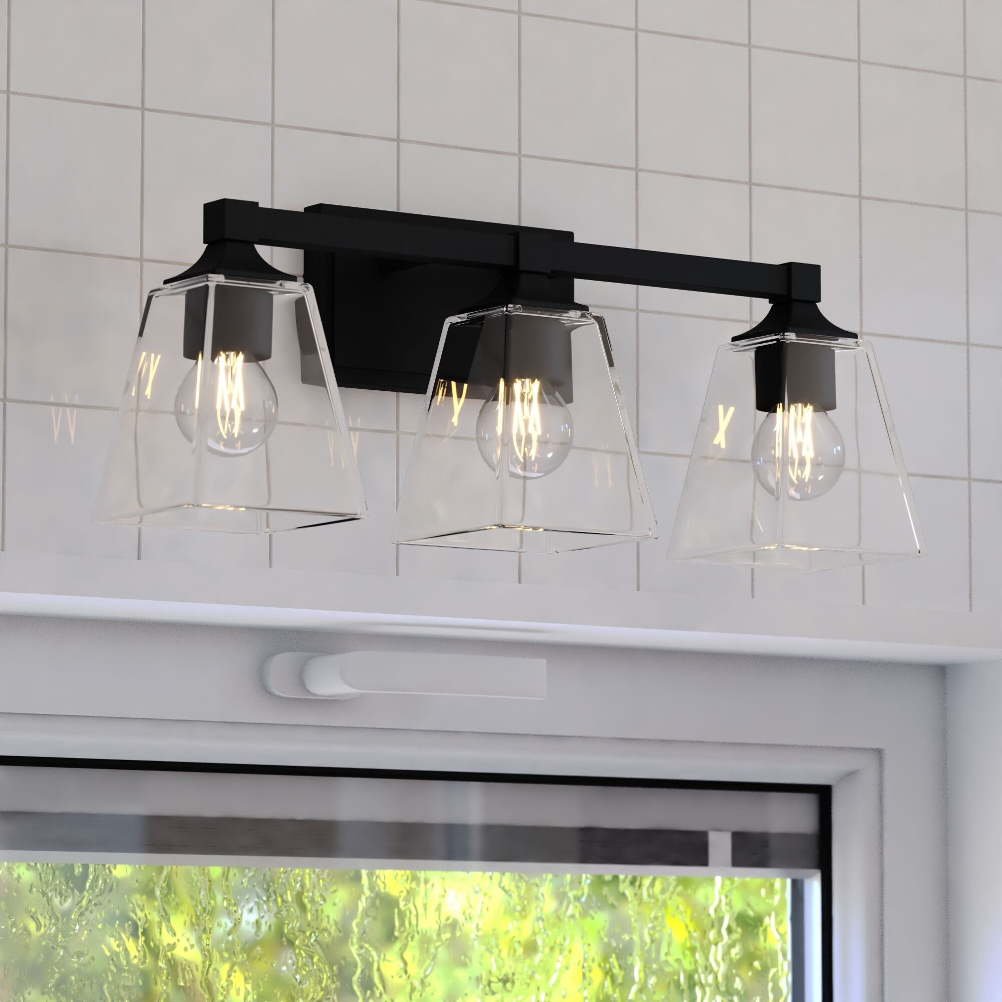 Wallingford 3 Light 22.5 inch Matte Black Bathroom Vanity Wall Light