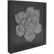 Magnolia Flower Gray Flower with Gold Accents Wood Wall Art