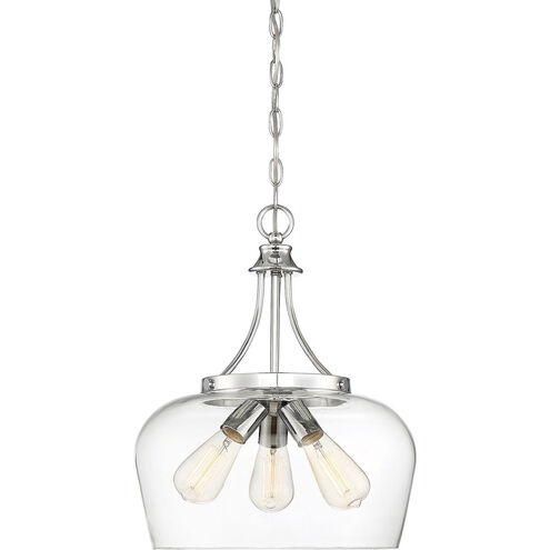 Octave 3 Light 15 inch Polished Chrome Pendant Ceiling Light, Essentials