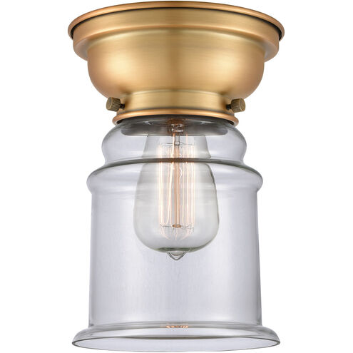 Aditi Canton LED 6 inch Brushed Brass Flush Mount Ceiling Light in Clear Glass, Aditi