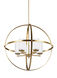 Alturas 5 Light 27.25 inch Satin Brass Chandelier Ceiling Light