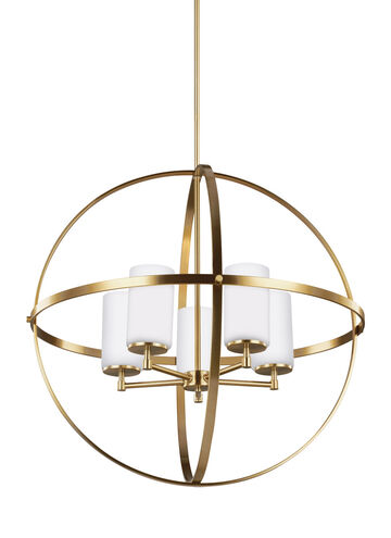 Alturas 5 Light 27.25 inch Satin Brass Chandelier Ceiling Light