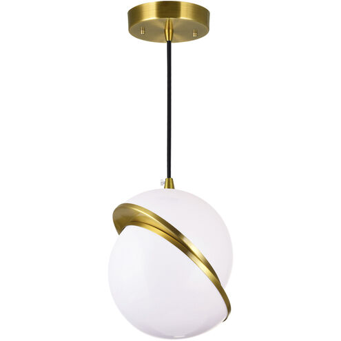 Gemini LED 10 inch Brass Mini Pendant Ceiling Light