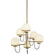 Alora Mood Alba 6 Light 32 inch Aged Gold/Opal Glass Chandelier Ceiling Light