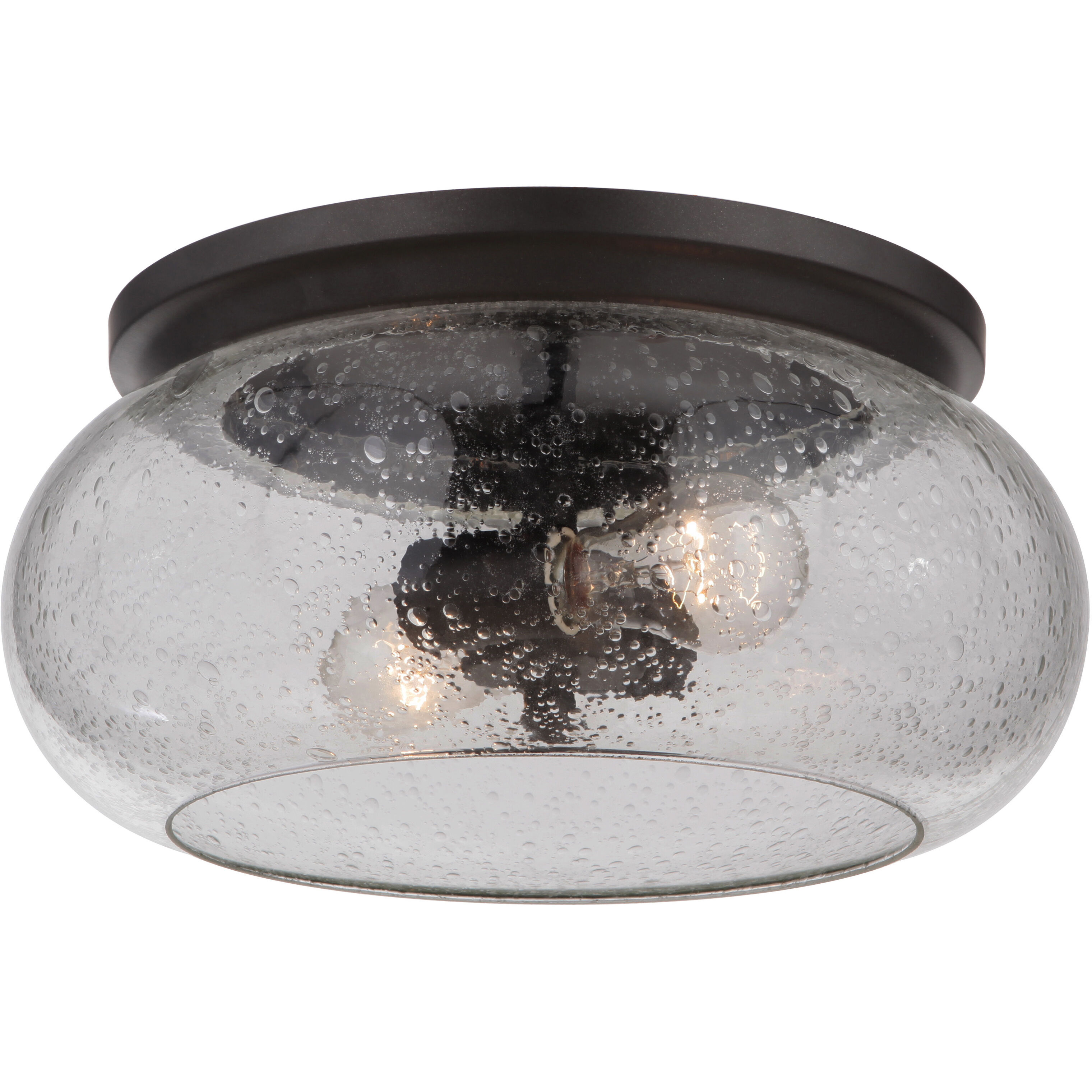 Neighborhood Serene 2 Light 15 inch Espresso Flushmount Ceiling Light in Clear Seeded, Neighborhood Collection