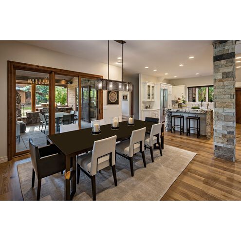 Tweed LED Beige Silver Linear Pendant Ceiling Light in 3000K LED, Metallic Beige Silver, Frosted