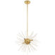 Utopia 6 Light 20 inch Satin Brass Pendant Chandelier Ceiling Light