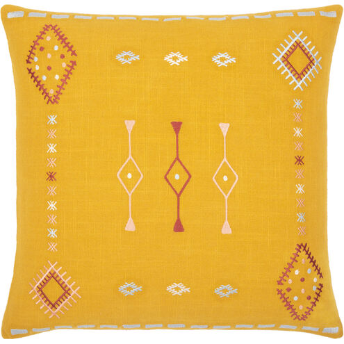 Zina 18 inch Mustard Pillow Kit in 18 x 18, Square