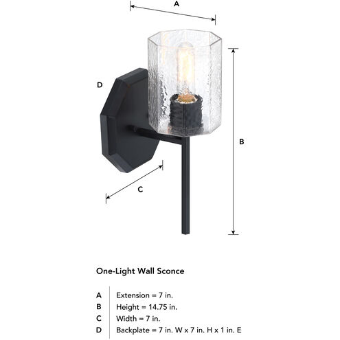Haven 1 Light 7 inch Matte Black Wall Sconce Wall Light