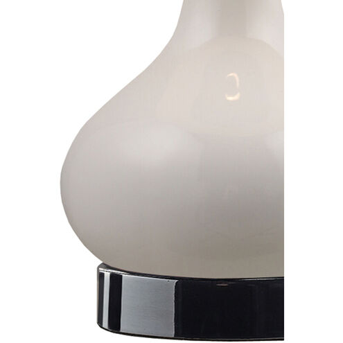 Jefferson 18 inch 60 watt White and Chrome Table Lamp Portable Light