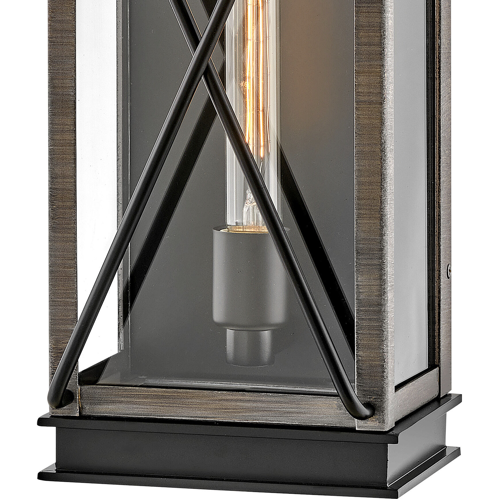 Montecito Outdoor Wall Mount Lantern in Black, Medium