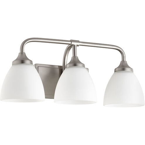 Enclave 3 Light 19 inch Satin Nickel Vanity Light Wall Light in Satin Opal