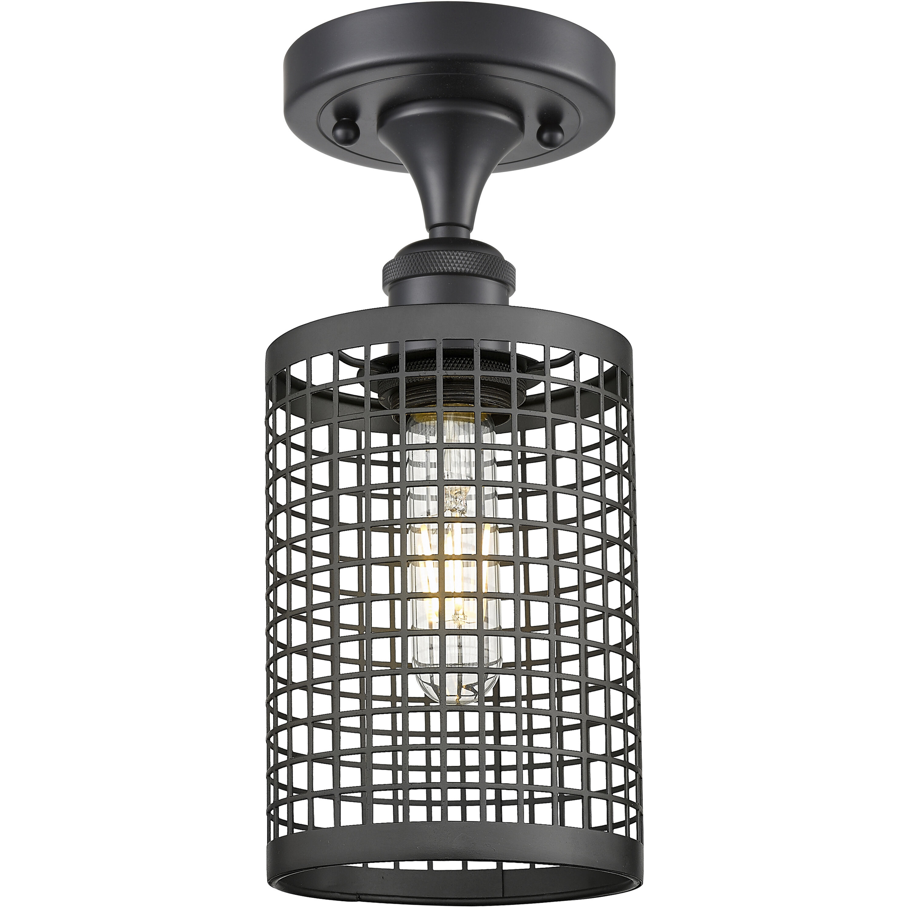 Nestbrook 1 Light 5 inch Matte Black Semi-Flush Mount Ceiling Light